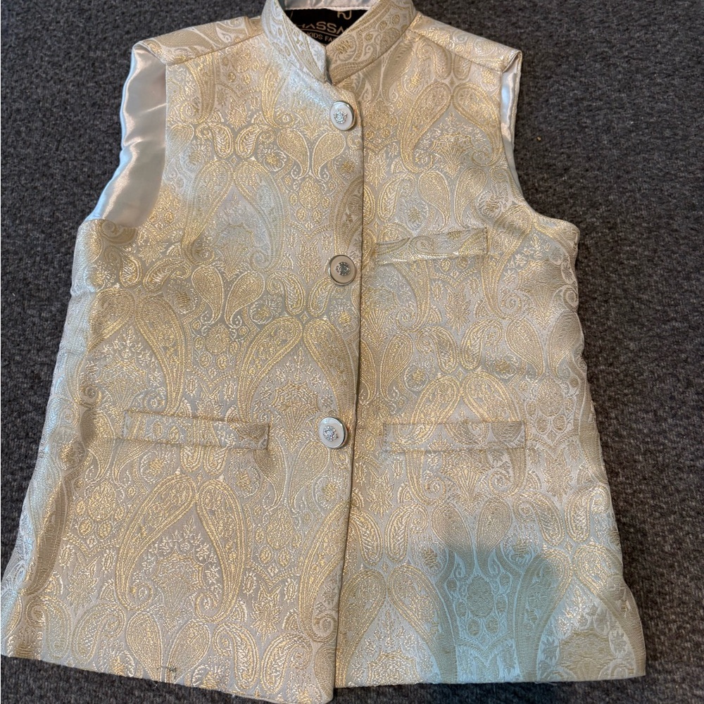 Elegant Gold Brocade Vest